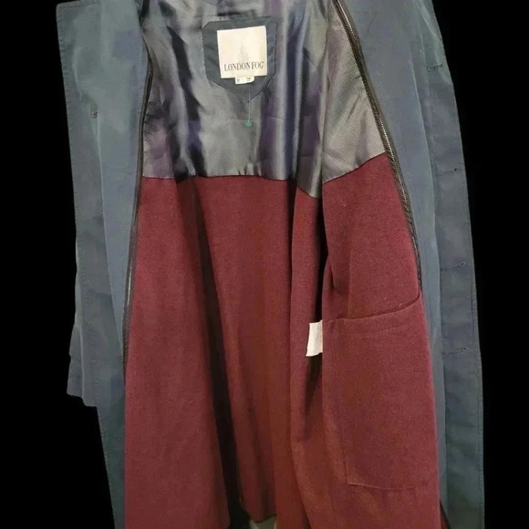 London Fog Men's Waterproof Trench Coat Removable Liner All Seasons sz42R - Picture 11 of 12